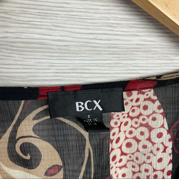 BCX Front Tie Deep V Cut Black Cami Blouse - Picture 3 of 7